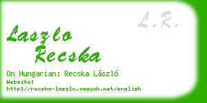 laszlo recska business card